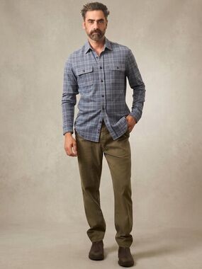 Faherty Legend Sweater Shirt Castle Lake Plaid Medium